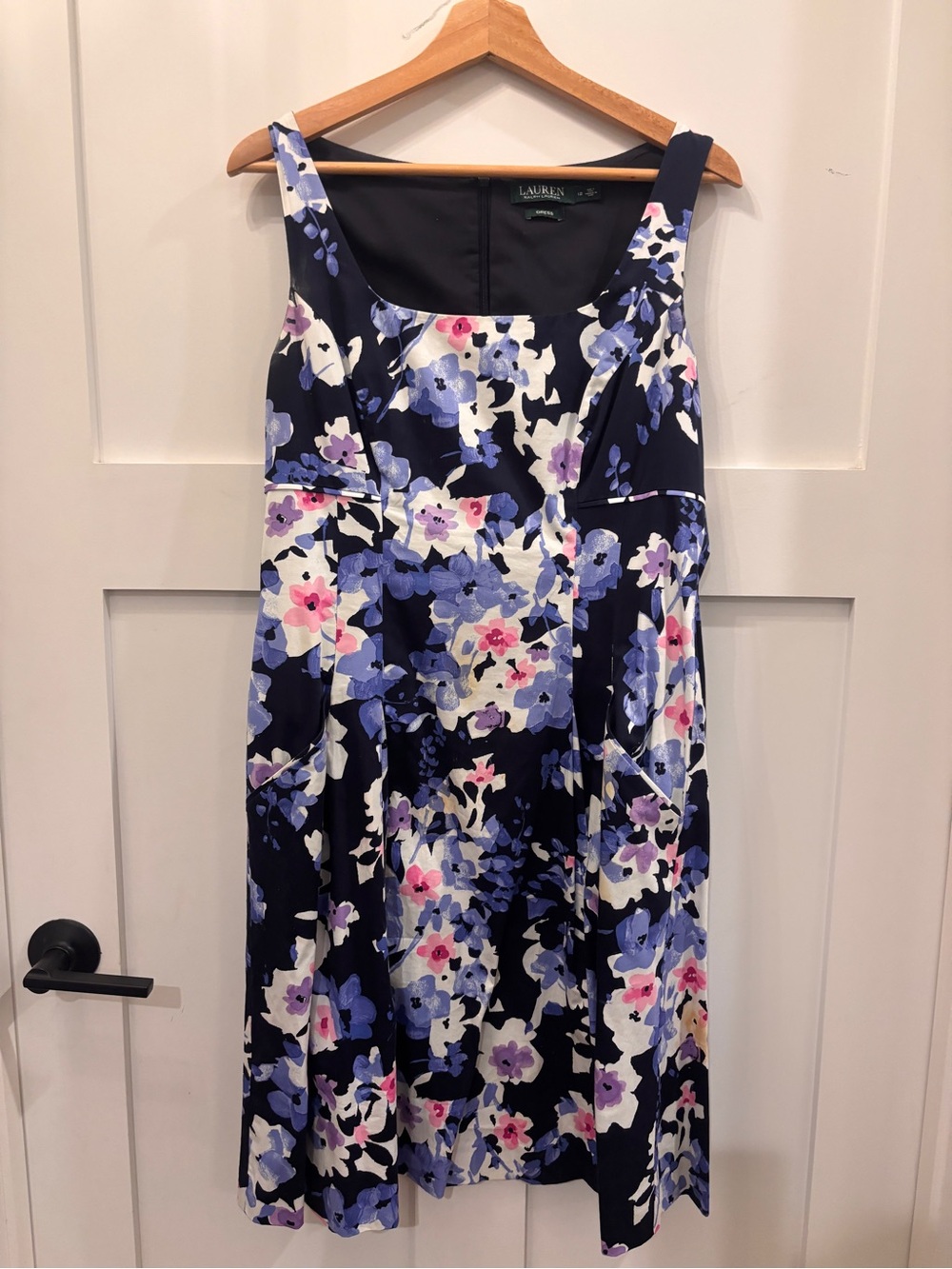 Ralph Lauren Navy Floral Fit-and-Flare Dress